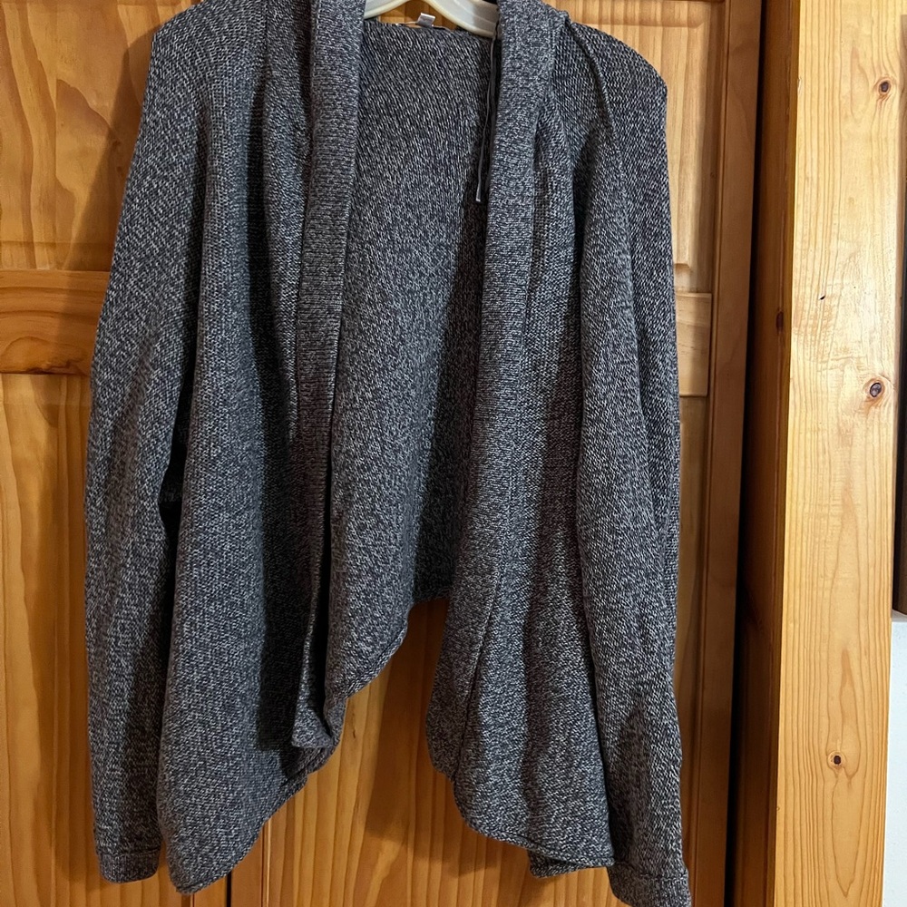 Sonoma Heathered Charcoal Open-Front Cardigan